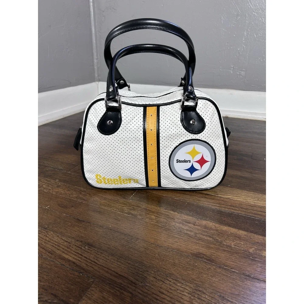 Woman's‎ Pittsburg Steelers Small Handbag Purse White With Logo Fan NFL Football